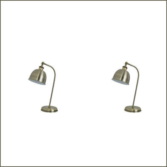 2X Lexi Lighting Lenna Table Lamp - Antique Brass