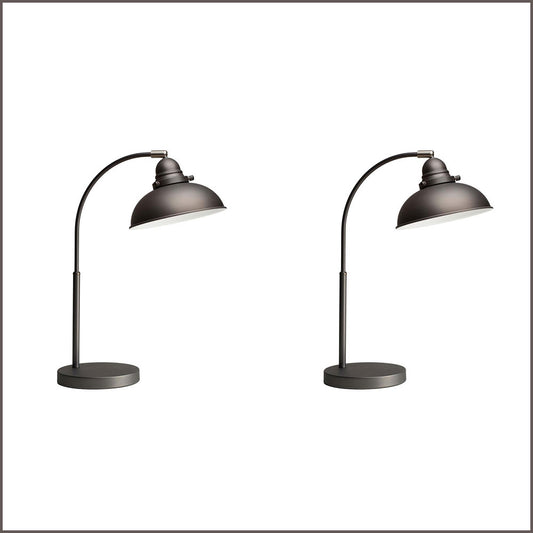 2X Lexi Lighting Manor Metal Table Lamp - Antique Chrome