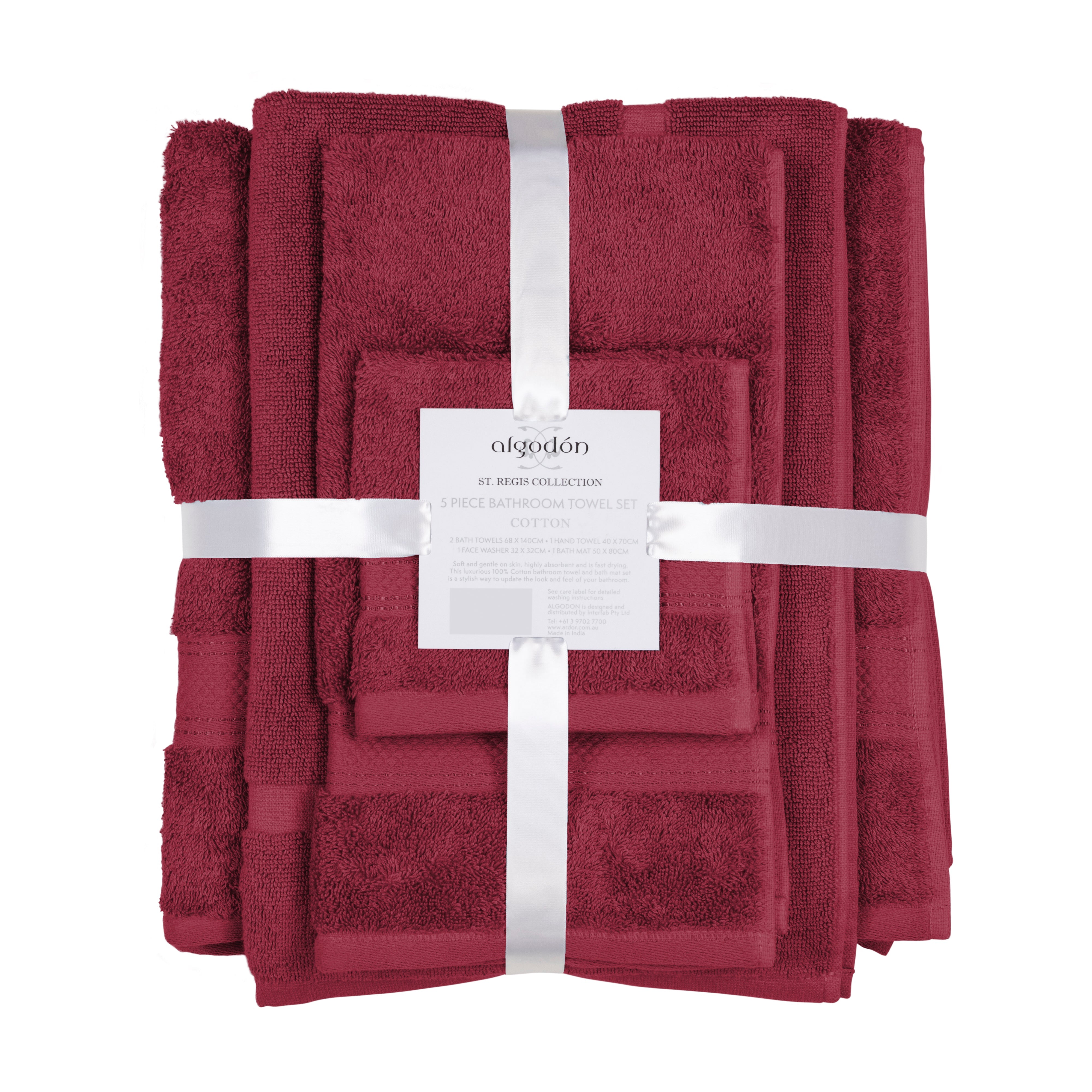Algodon St Regis Collection Towel Pack 7pc (Berry) Egas