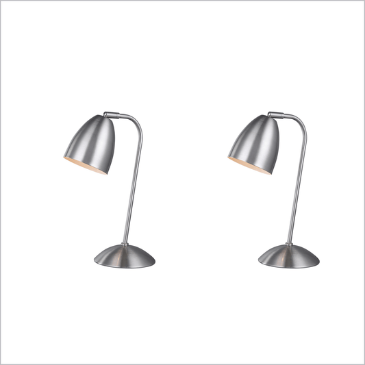 2 X Lexi Lighting Astro Touch Table Lamp - Satin Chrome