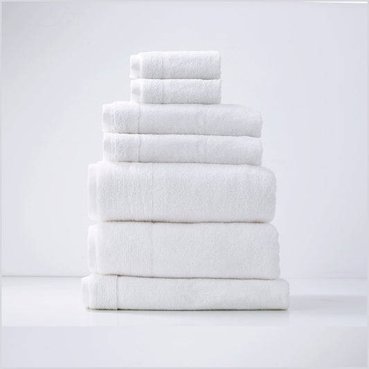 Renee Taylor Aireys 650 GSM Zero Twist 7 Piece Bath Towel Snow