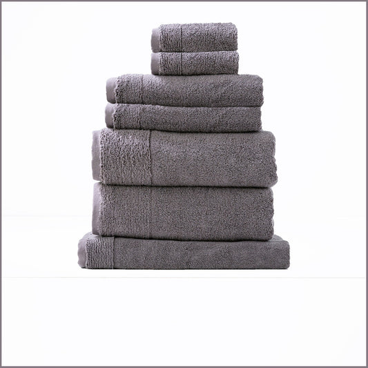 Renee Taylor Aireys 650 GSM Zero Twist 7 Piece Bath Towel Nickel