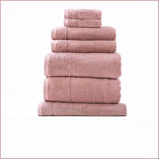 Renee Taylor Aireys 650 GSM Zero Twist 7 Piece Bath Towel Cherwood