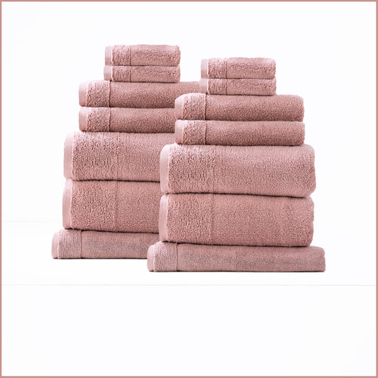 Renee Taylor Aireys 650 GSM Zero Twist 14 Piece Bath Towel Cherwood