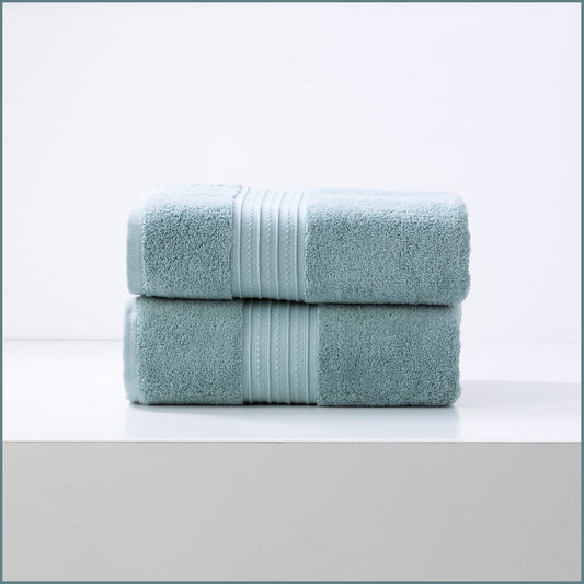 Renee Taylor Brentwood 650 GSM Low Twist 2 Pack Bath Sheet Towel Gray Mist