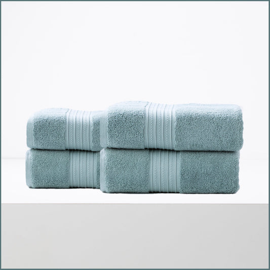 Renee Taylor Brentwood 650 GSM Low Twist 4 Pack Bath Sheet Towel Gray Mist
