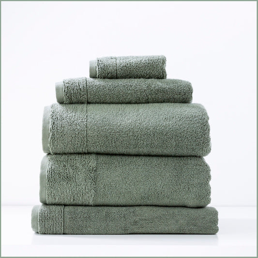 Renee Taylor Aireys 650 GSM Zero Twist 5 Piece Bath Towel Agave