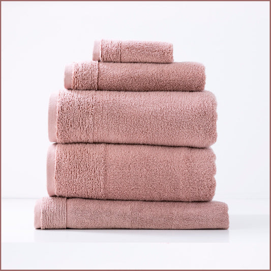 Renee Taylor Aireys 650 GSM Zero Twist 5 Piece Bath Towel Cherwood