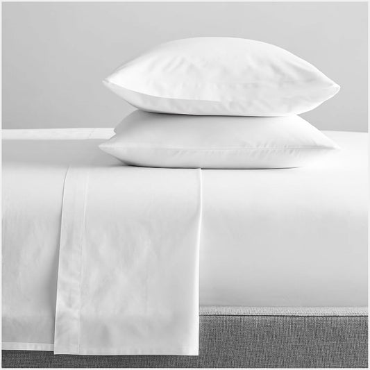 Mega King Bed Renee Taylor 300 Thread Count 100% Organic Cotton Sheet Set White