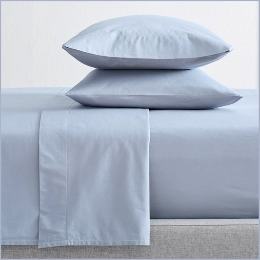 Mega King Bed Renee Taylor 300 Thread Count 100% Organic Cotton Sheet Set Baby Blue