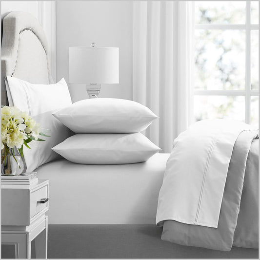 Mega Queen Bed Renee Taylor Premium 1000 Thread Count Egyptian Cotton Sheet Set White