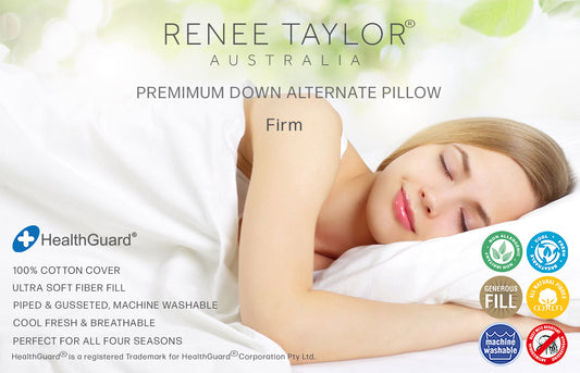 Renee Taylor Australian Made Down Alternate Standard Pillow 48 x 73 - Firm