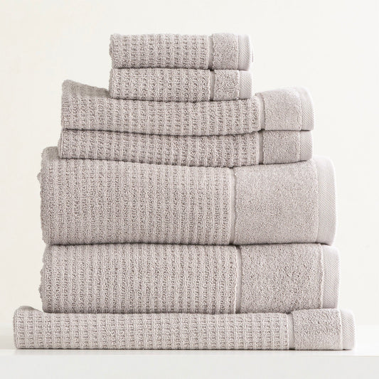 Renee Taylor Cambridge 650 GSM Textured 7 Piece Bath Towel Pumice Stone