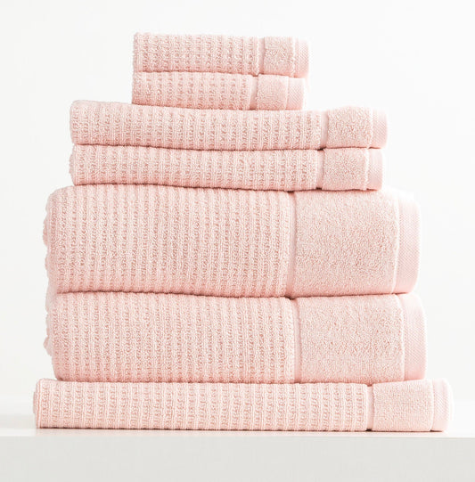 Renee Taylor Cambridge 650 GSM Textured 7 Piece Bath Towel Primrose