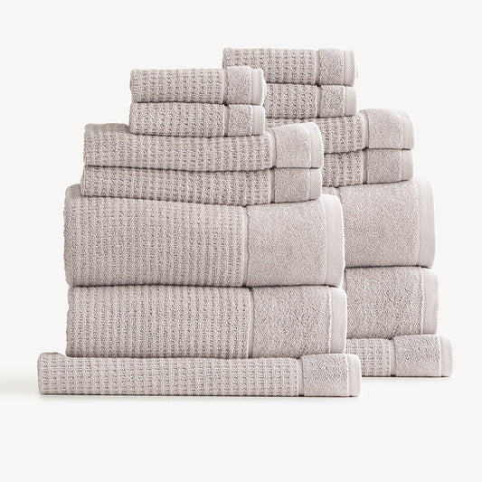 Renee Taylor Cambridge 650 GSM Textured 14 Piece Bath Towel Pumice Stone