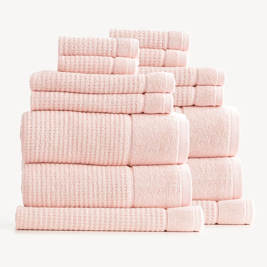 Renee Taylor Cambridge 650 GSM Textured 14 Piece Bath Towel Primrose