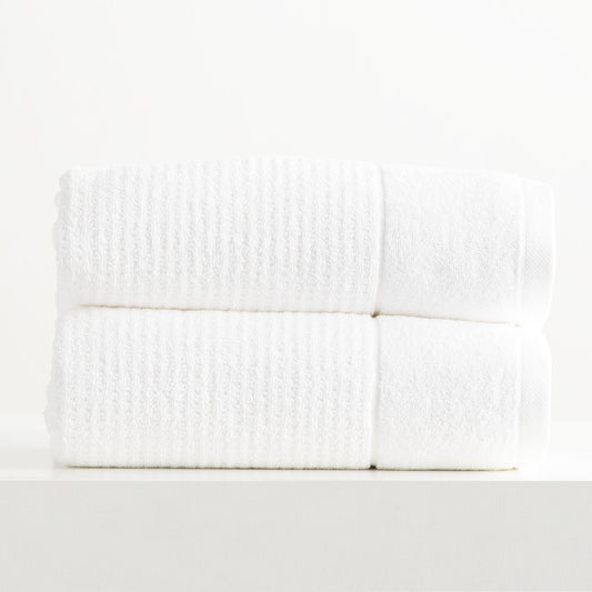 Renee Taylor Cambridge 650 GSM Textured 2 Pack Bath Sheet Towel Snow