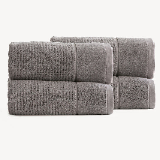 Renee Taylor Cambridge 650 GSM Textured 4 Pack Bath Sheet Towel Fossil