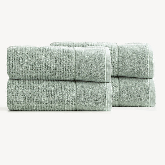 Renee Taylor Cambridge 650 GSM Textured 4 Pack Bath Sheet Towel Eucalyptus