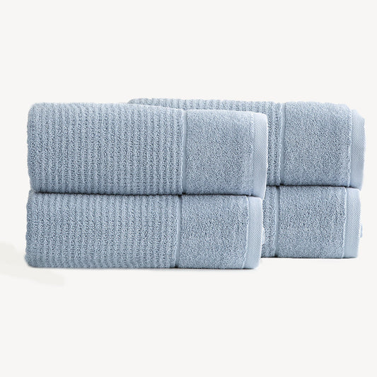 Renee Taylor Cambridge 650 GSM Textured 4 Pack Bath Sheet Towel Blue Mirage