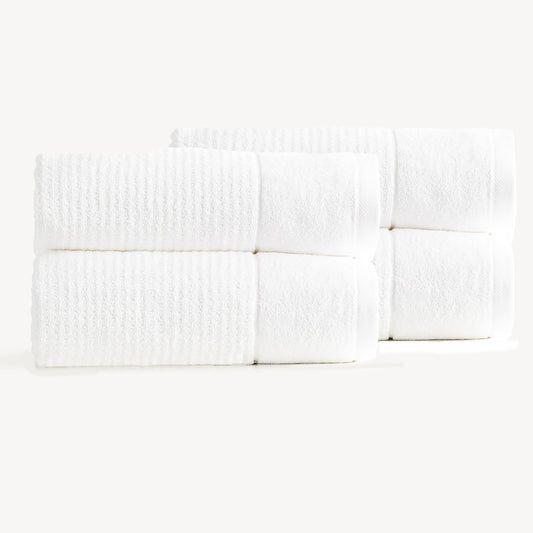 Renee Taylor Cambridge 650 GSM Textured 4 Pack Bath Sheet/Towel Snow