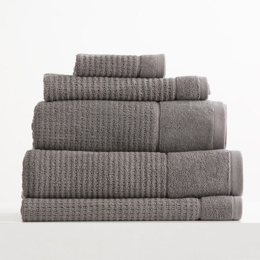 Renee Taylor Cambridge 650 GSM Textured 5 Piece pack Bath Towel Fossil