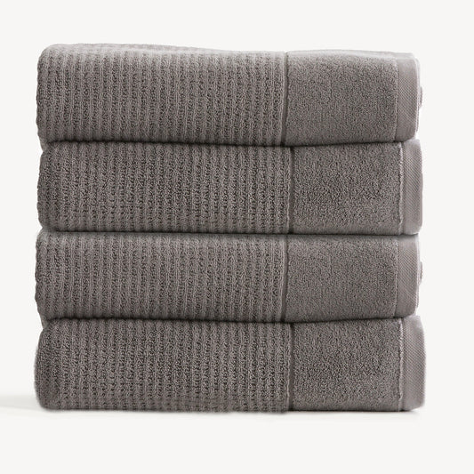 Renee Taylor Cambridge 650 GSM Textured 4 Pack Bath Towel Fossil