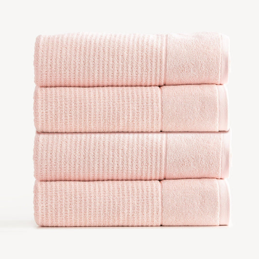 Renee Taylor Cambridge 650 GSM Textured 4 Pack Bath Towel Primrose