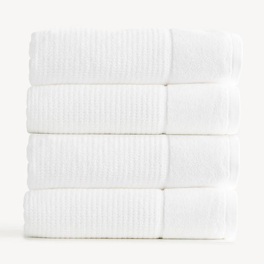 Renee Taylor Cambridge 650 GSM Textured 4 Pack Bath Towel Snow