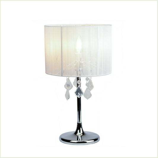 Lexi Lighting Paris Crystal Table Lamp - White