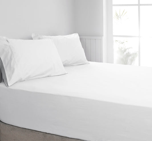 Algodon 300TC Cotton Fitted Sheet Combo Set - Queen (White)