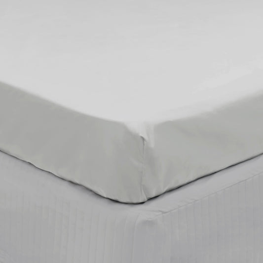 Algodon 300TC Cotton Fitted Sheet - Long Single (Silver)