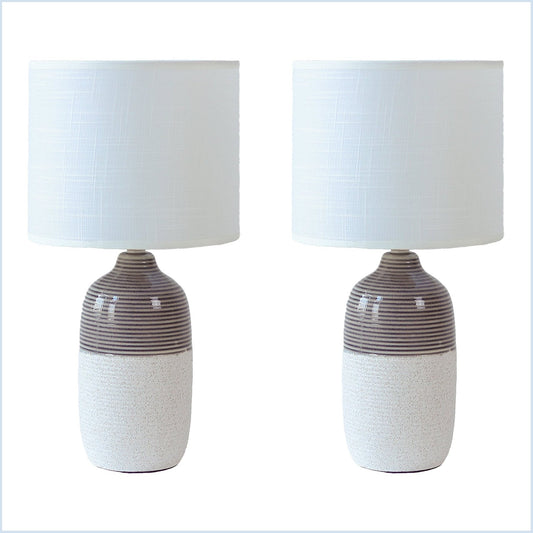 2 X Lexi Lighting Botany Ceramic Table Lamp Set of 2