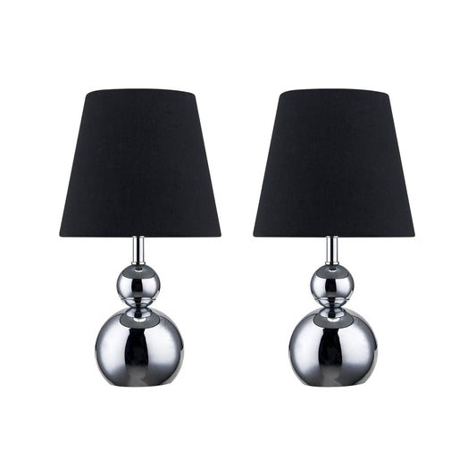 2 X Lexi Lighting Set of 2 Hulu Touch Table Lamp - Black