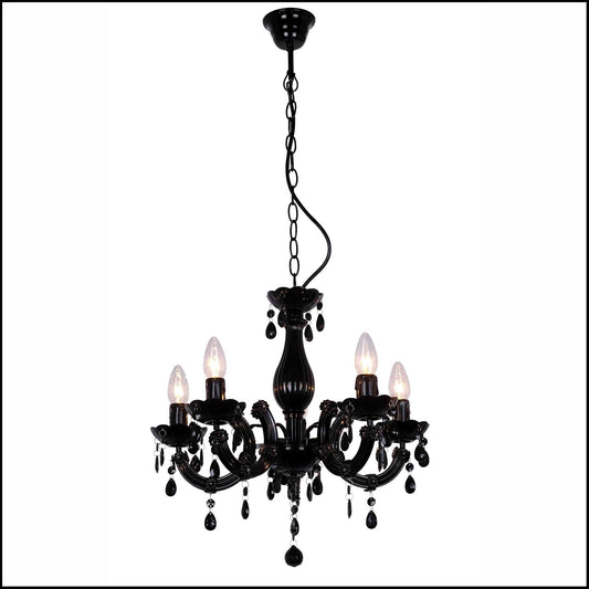 2 X Lexi Lighting La Spezia 5-Light Acrylic Chandelier Light in Black