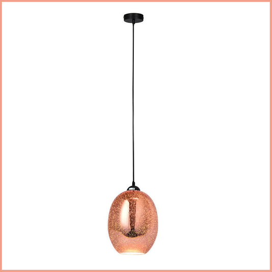 Lexi Lighting Moravian Glass Oval Pendant Light Copper